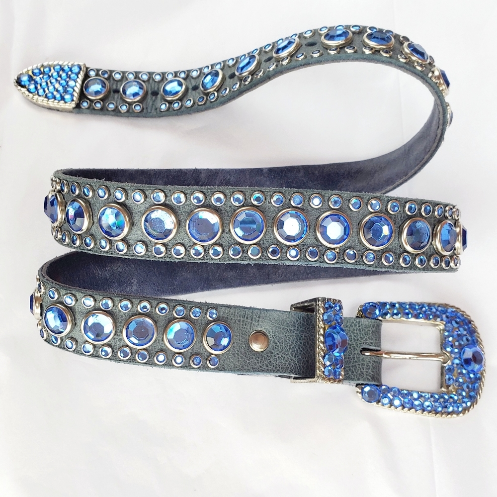 Micheal Morrison Rhinestone Leather Wester…